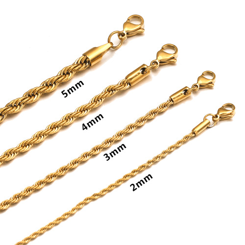 Stainless steel 16+5 braided bracelet and bangle, titanium steel woven chain, gold color, unisex hip-hop bracelet, compatible with 18K chain.