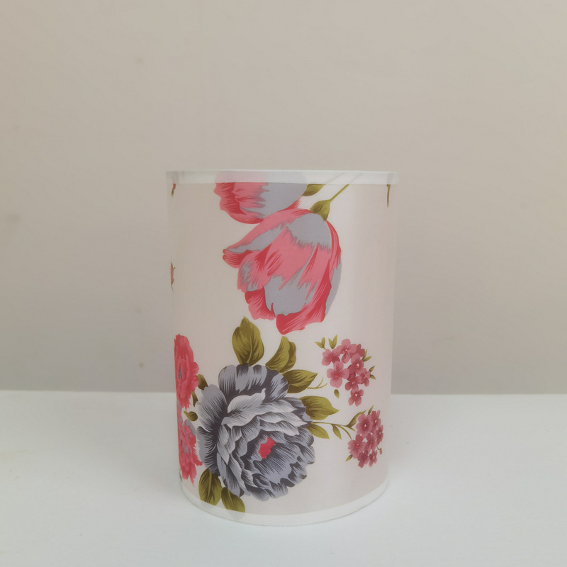 花色直筒灯罩-彩色花朵