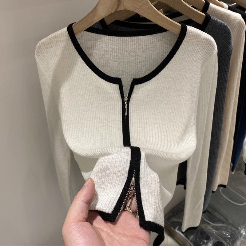 针织衫开衫女春秋外搭短款上衣2025年新款打底衫外穿薄款毛衣外套|undefined