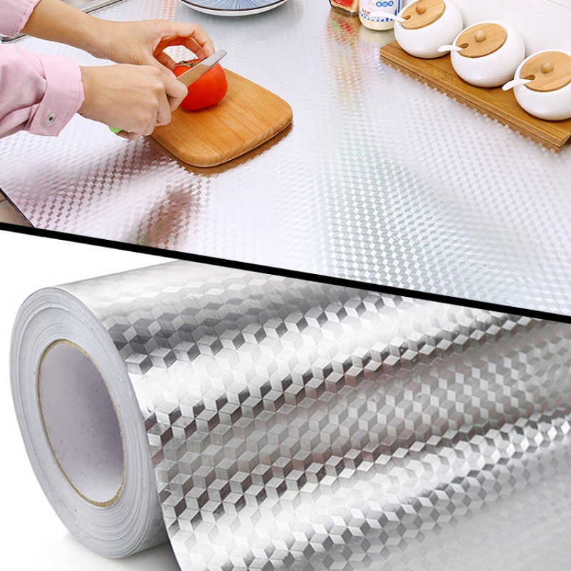 thickening cupboard aluminum foil Sticker tinfoil kitchen Anti-oil Sticker waterproof cupboard Drawer mat autohesion