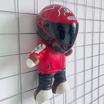 Motosiklet dəbilqələri — motorcycle gift racing mechanic - height-28cm-red-bear-m-red-ant-upgraded-internal-buckle