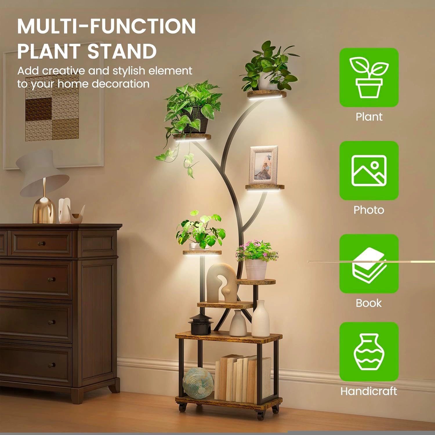 Кованая американская стойка для растений многослойная наполая подставка для цветов в сочетании с железным деревом для гостиной балкон