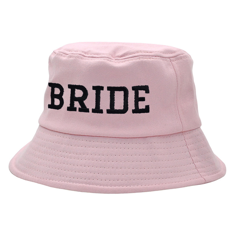 アマゾン独身パーティー花嫁漁師帽BRIDEアルファベット刺繍バケツ帽花嫁プレゼント白い帽子潮|undefined