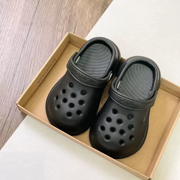 Black [crocs and nude shoes]