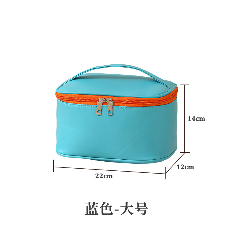 Bolsa de maquillaje de alta calidad impermeable PU cuero bolsa de cosméticos portátil con cremallera almacenamiento facial