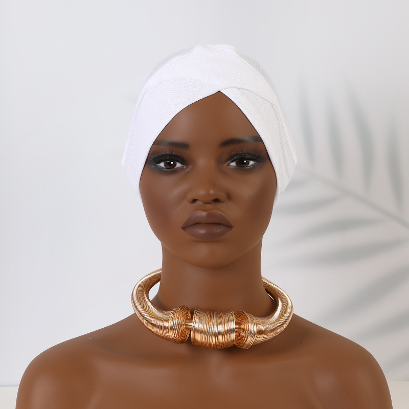 Foulard musulmano Cappello tubolare incrociato in cotone mercerizzato modal con cappuccio e base_voghion.com