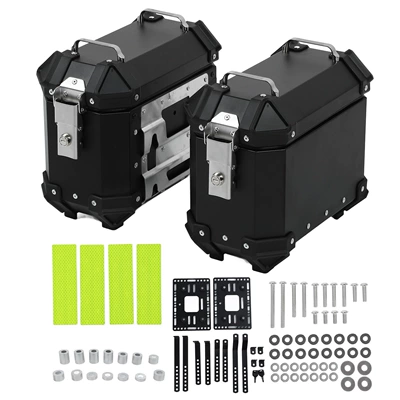 18L Side Box Bracket for Motorcycle, Universal Aluminum Alloy Waterproof and Anti-Collision Side Box, Large Capacity Quick-Release Side Box for Motorcycle Travel