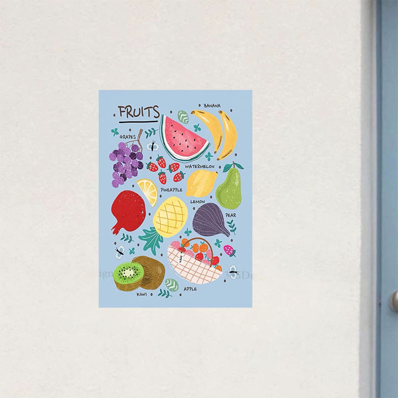Insfeng Little fresh fruit and vegetable cartel cocina refrigerador comedor pared pegatinas dormitorio arte ilustración decoración pegatinas image 9