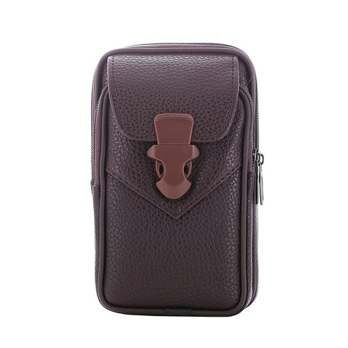 Pu leather waist bag 6.5 inch 7 inch men's fashion belt mobile phone case hanging bag multi-functional belt mobile phone bag wholesale
