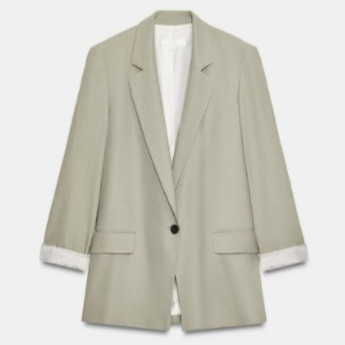 TAOP&ZA Spring/Summer New Women's Casual Turn-down Collar Linen Blend Rolled Sleeve Blazer 2753530 TAOP&ZA Spring/Summer New Women's Casual Turn-down Collar Linen Blend Rolled Sleeve Blazer 2753530