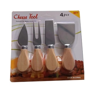 Factory wholesale stainless steel cheese knife 4 piece set butter knife cheese shovel pizza knife cheese knife suit cross-border