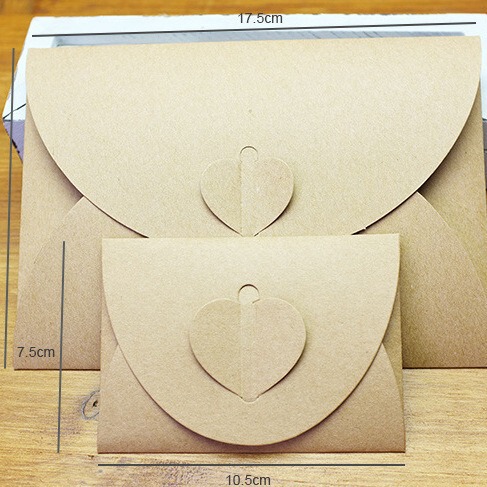 Muguang Korean stationery retro creative love style large and small kraft paper folding envelope card holder