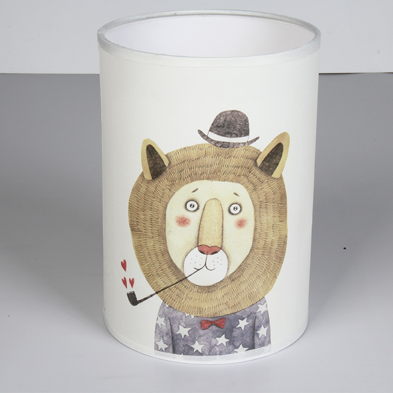 Pantalla de Lámpara Plana Pequeña con Patrón Impreso, Pantalla de Lámpara Colgante Redonda y Cuadrada con Patrón de Animales de Dibujos Animados, Logotipo Personalizado Creativo al por Mayor