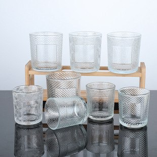 Creative transparent glass non-fire aromatherapy candle glass diy homemade aromatherapy candle empty cup candlestick wholesale