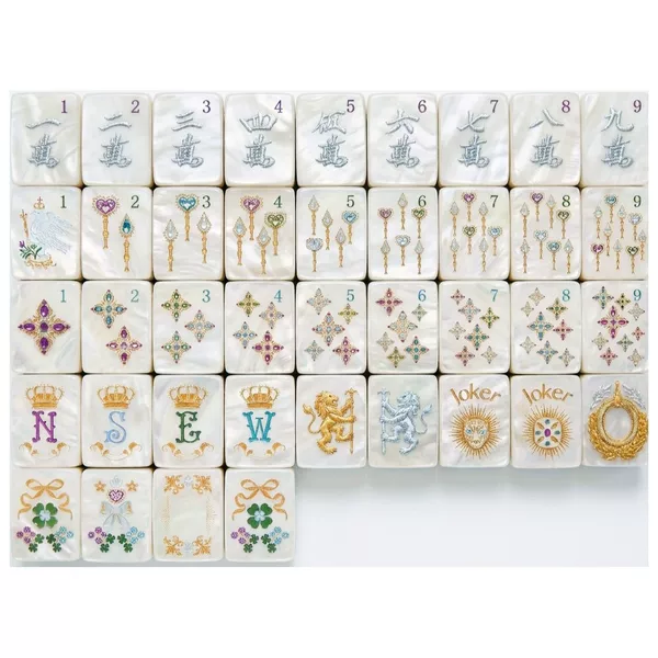 (24-Hour In-Stock Direct Shipment) Cross-Border American Acrylic Mahjong Tiles, Luxurious Single-Layer Pearl-Colored American-Style Mahjong