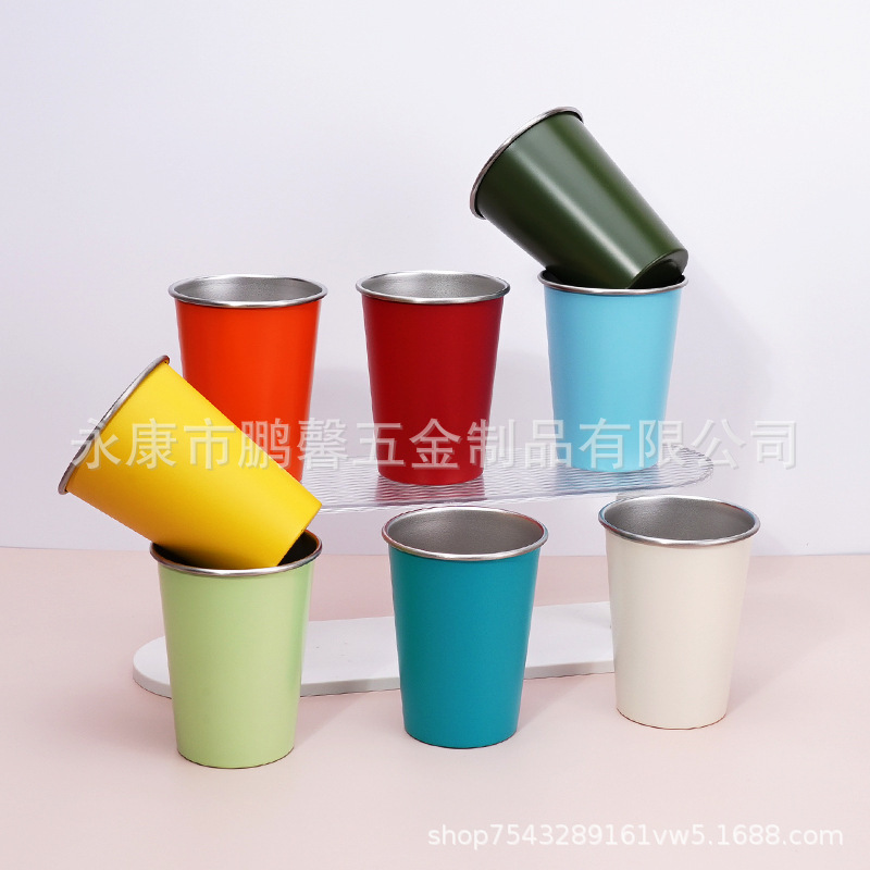 Cross-Border 304 Stainless Steel Outdoor Camping Water Cup, Universal Cup, Household Fashionable Beer Cup, Coffee Cup, Insulated Cup