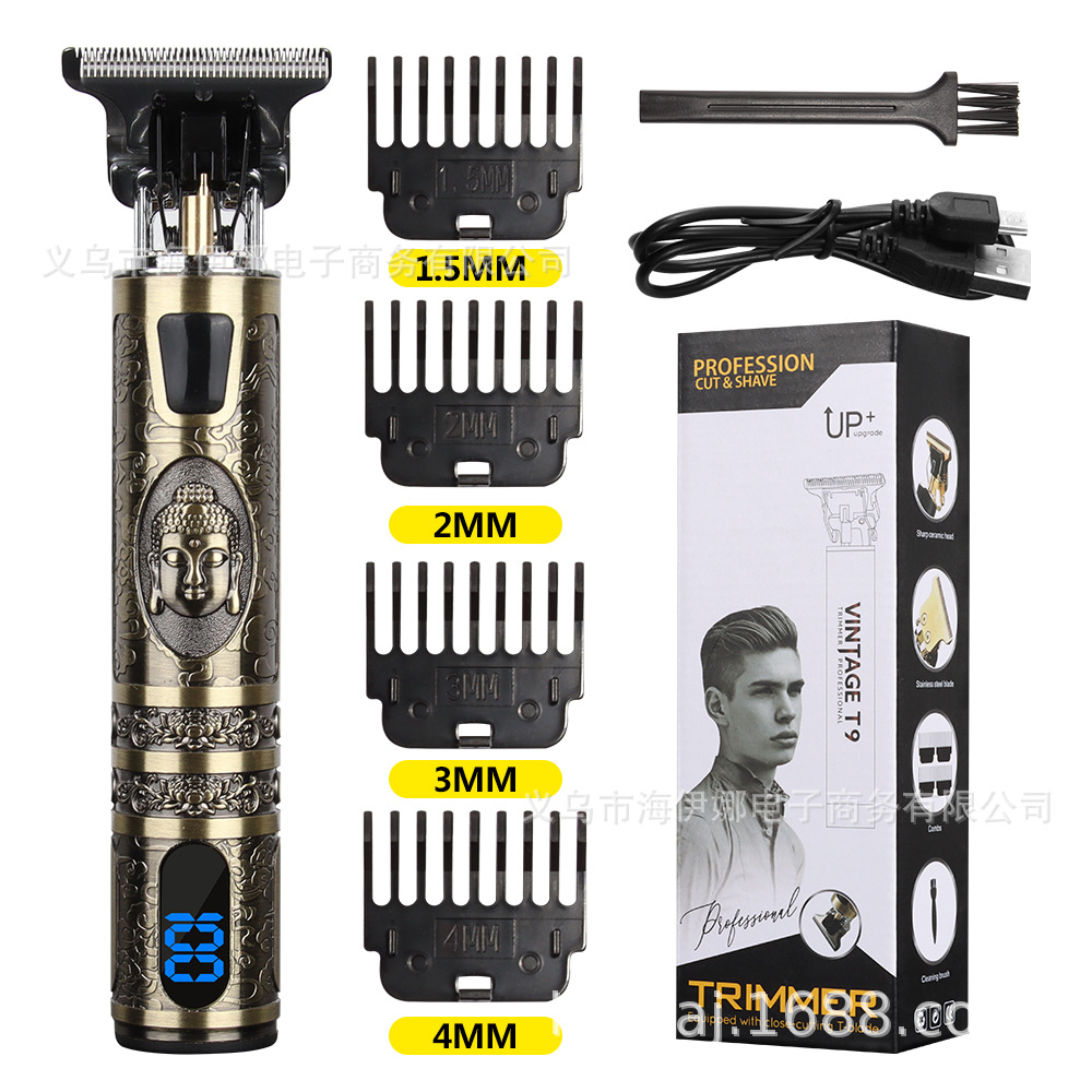Amazon proporciona especialmente la cabeza de Buda dragón y Fénix pelo Clipper eléctrico pelo Clipper aceite cabeza Clipper recargable Barber Clipper fábrica de Ventas Directas