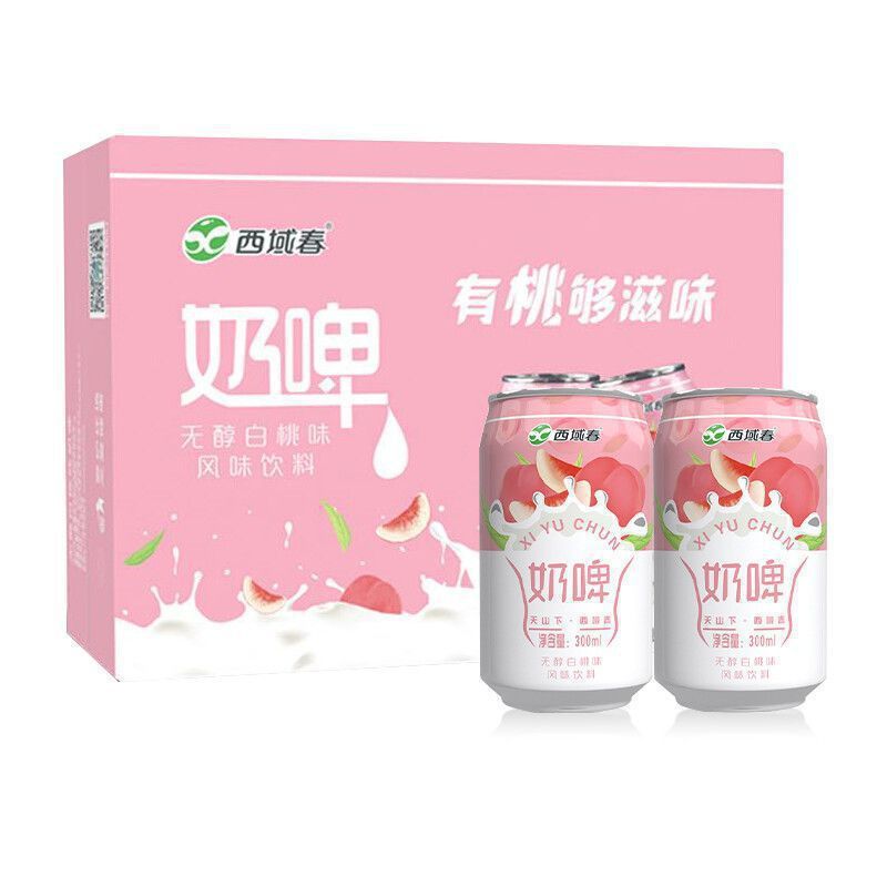 西域春奶啤*6/12罐整箱新疆奶啤酒饮料乳酸风味白桃味牛奶 批发|undefined