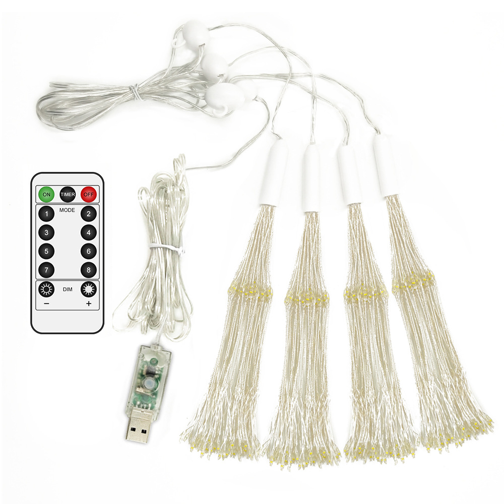 庭院裝飾爆炸銅線燈usb煙花燈led蒲公英燈圣誕節(jié)暖白色閃爍裝飾燈