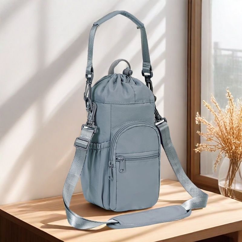 跨境爆款铝箔保温保冷水杯套单肩斜挎水壶袋便携通勤水瓶保护套