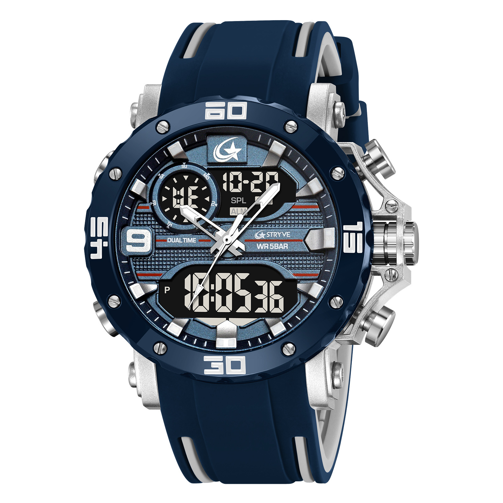 STRYVE nuevo reloj de pulsera antiagua electrónico de luz nocturna deportivo cronógrafo multifuncional relojes de estudiantes transfronterizos 8032