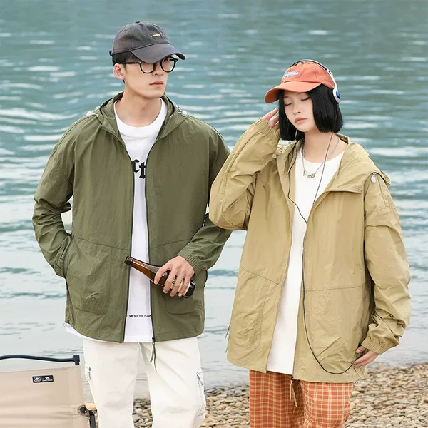[Ready Stock at the Stall] Summer Hong Kong Fashion Brand Loose Ice-Feel Quick-Drying Sun Protection Clothing for Men M-8Xl Large Size Sun Protection Clothing