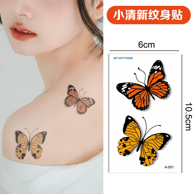跨境新款黑色简约风高级感花草星月纹身贴mini小图案半永久迷你|undefined