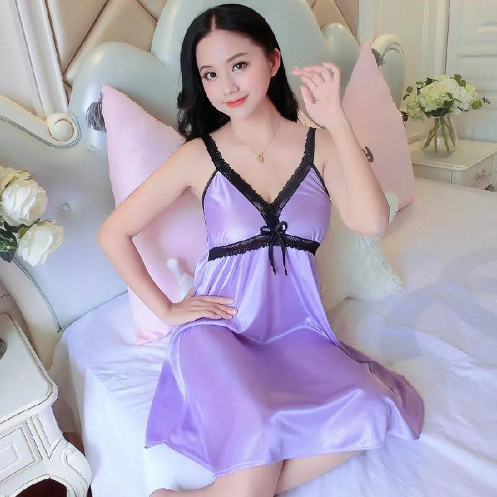 ZD - 952# vestido de dormir púrpura claro