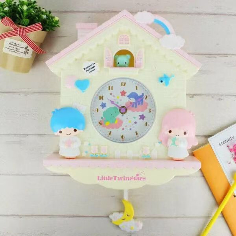 HelloKitty小火车玩具挂钟质量时钟创意玩具kt猫挂钟可爱客厅塑料|undefined