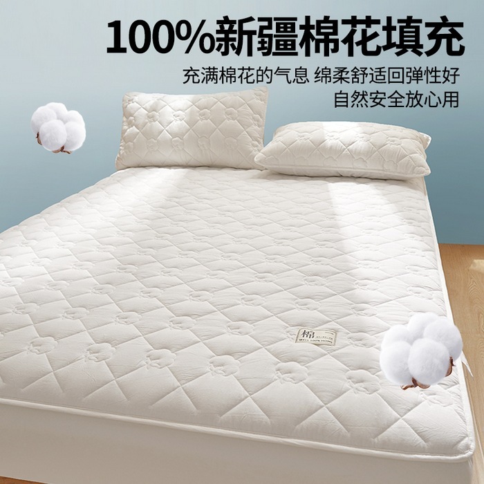 クラスA抗菌内外綿100%新疆綿充填キルティングベッドシーツカバー厚みのあるオールインクルーシブマットレスプロテクター|undefined