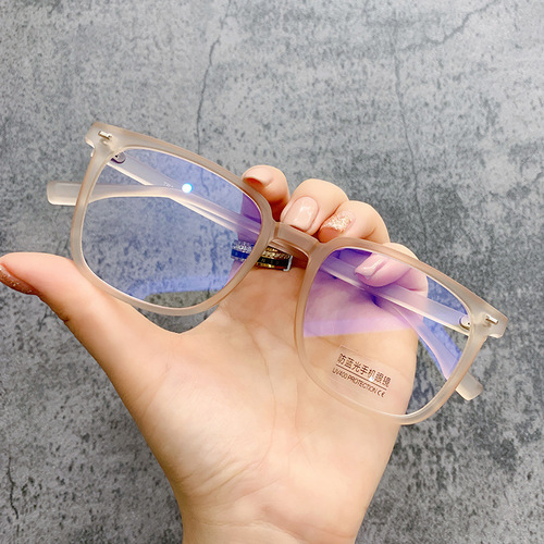 New black square frame ultra-light plastic steel glasses frame without makeup INS style Danyang myopia mirror memory frame anti-blue light