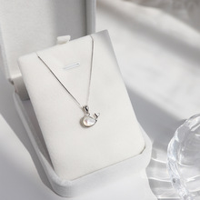 蒂奇新款深海母贝小鲸鱼S925纯银项链女个性小众锁骨链七夕礼物