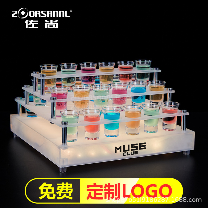 Zuoshang traje luminoso titular de la taza de cóctel LED Bullet portavasos una taza de Champagne Wine Rack bar Wine Set