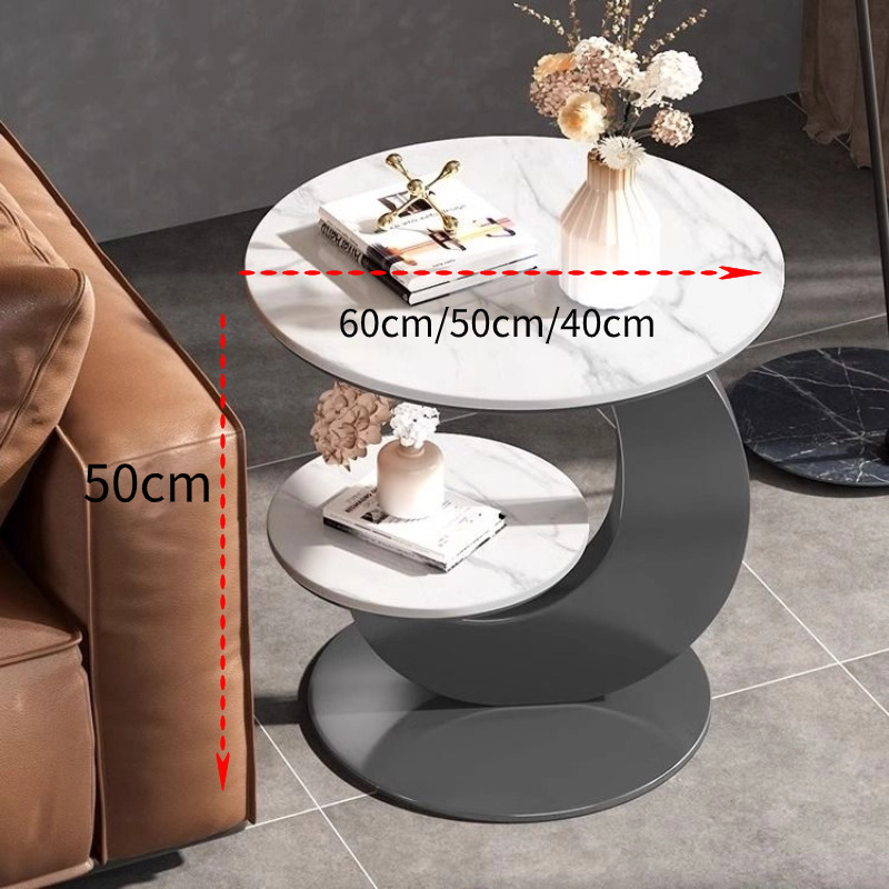 Sofá italiano plegable tabla de té tabla de roca de doble esquina tabla de forma especial mesa creativa restaurante balcón mesa redonda