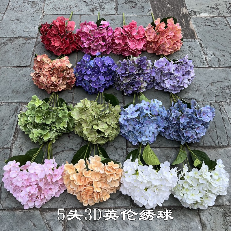 対外貿易3dはアジサイの束のメーカー5頭3d英倫アジサイの白い結婚式の道を飾ります。|undefined