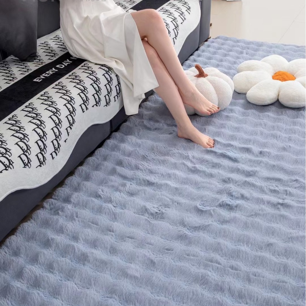 Wholesale Winter Sofa Cushion Rabbit Fleece Thick Modern Simple Seat Pad Cover Blanket 2024 New Anti-slip