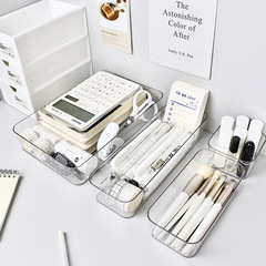 Household Desktop Drawer Organizer: Transparent Cosmetic, Lipstick, Snack, and Skincare Storage Box for Vanity or Desk D&eacute;cor