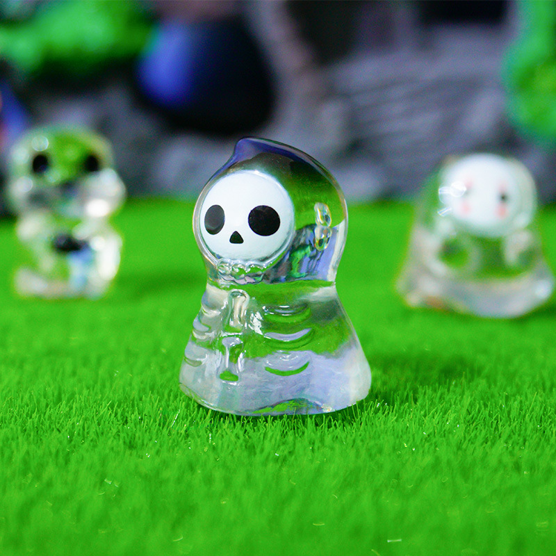Figura de esqueleto masculino sin rostro, pequeño fantasma de cristal, regalo de Halloween, decoración transfronteriza al por mayor, nuevo modelo de moda