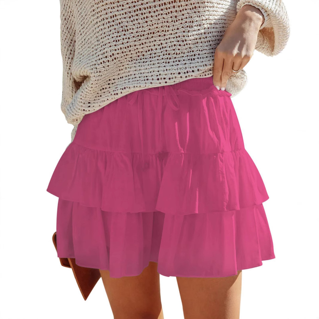 2025 New Women's Bohemian Ruffle Layered Skirt Casual Tennis Golf…