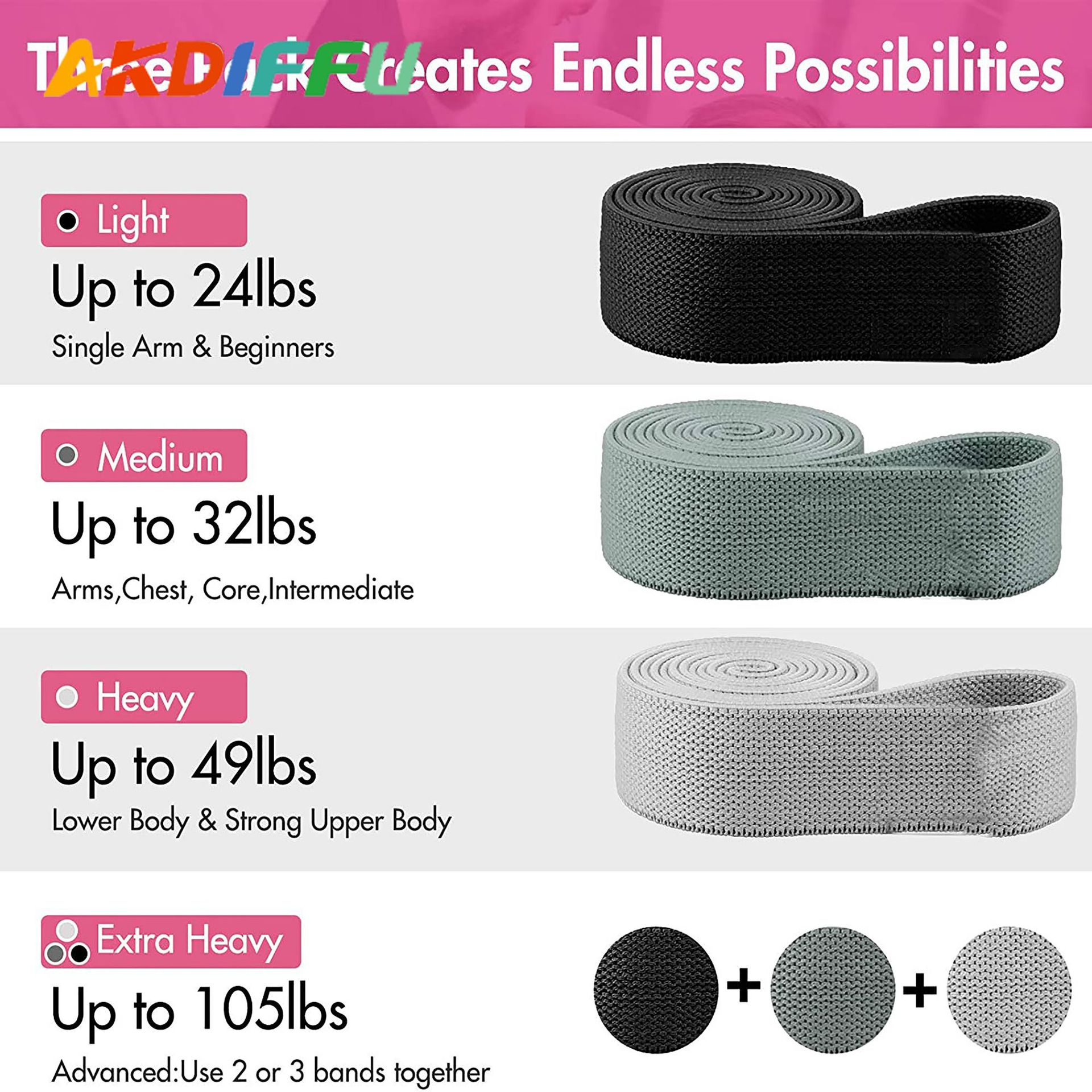 Nueva banda de yoga fitness banda de tracción de las mujeres fitness pilates estiramiento banda entrenamiento de cadera anillo de cadera banda de resistencia