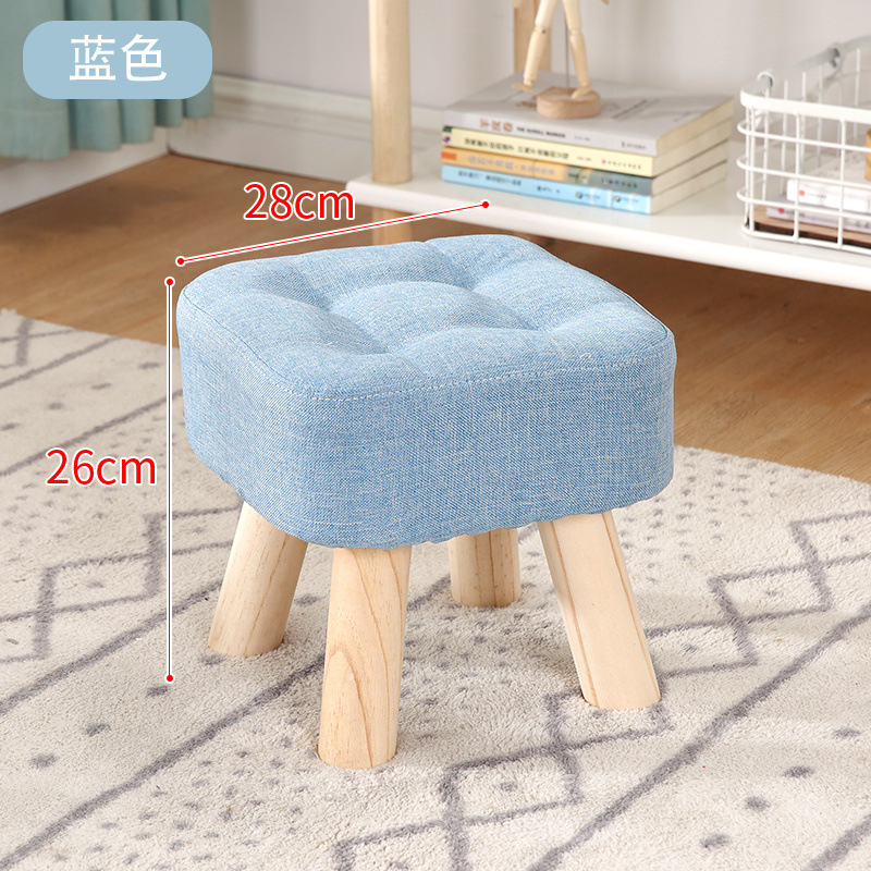 Taburetes de tela creativos pequeños taburetes caseros adultos sofá taburetes sala de estar dormitorio red roja taburetes de madera sólida silla pequeña