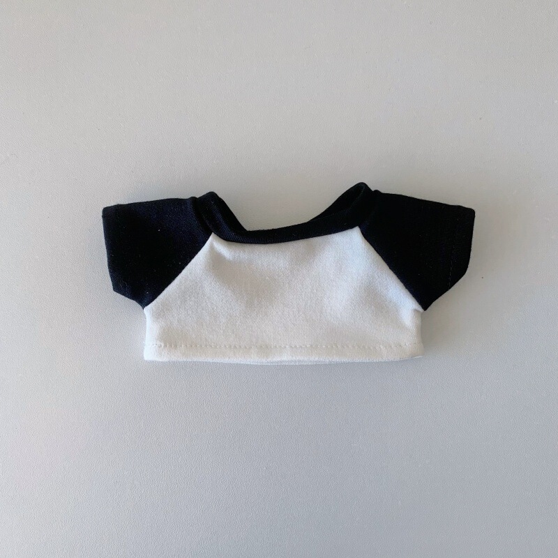 卸売ベビー服 10cm15cm20cm コットンドールコントラストカラーマッチング Tシャツラブブ服はロゴを追加できます|undefined