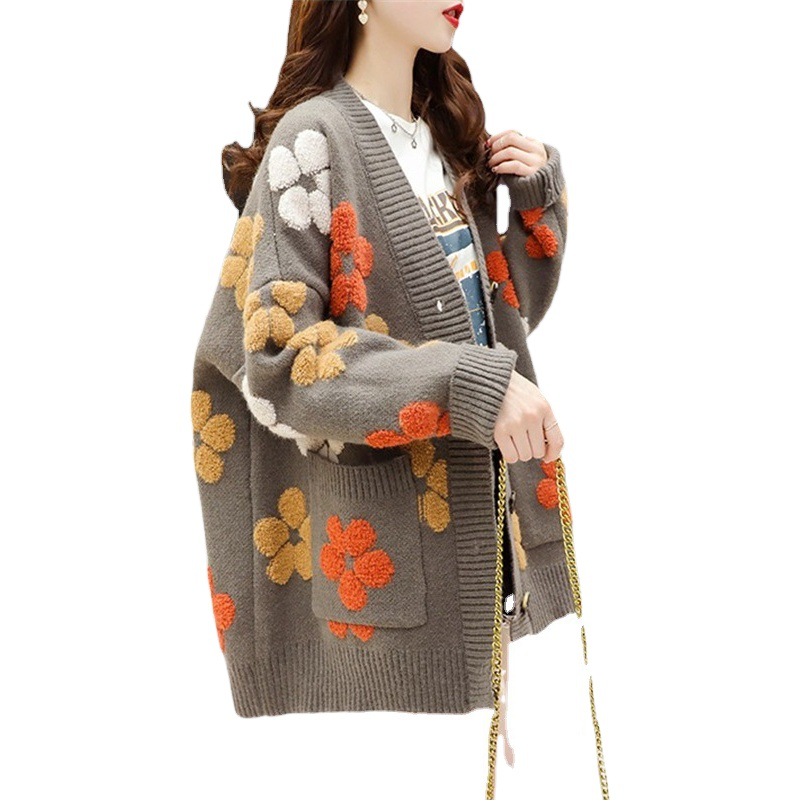 Internet celebridad dulce suéter abrigo para mujeres 2023 Otoño e Invierno nueva ropa de mujer estilo japonés fresco estilo perezoso punto cardigan moda
