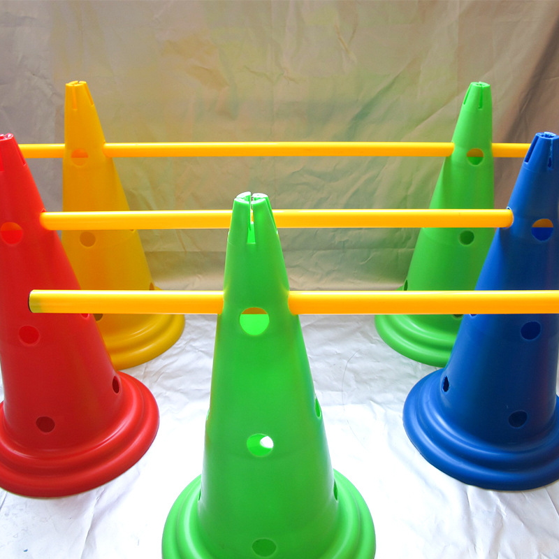 52cm Bucket with Hole Sign Pole Hurdle Frame Obstacle Sign Tube Ice Cream Tube Football Basketball Training Supplies