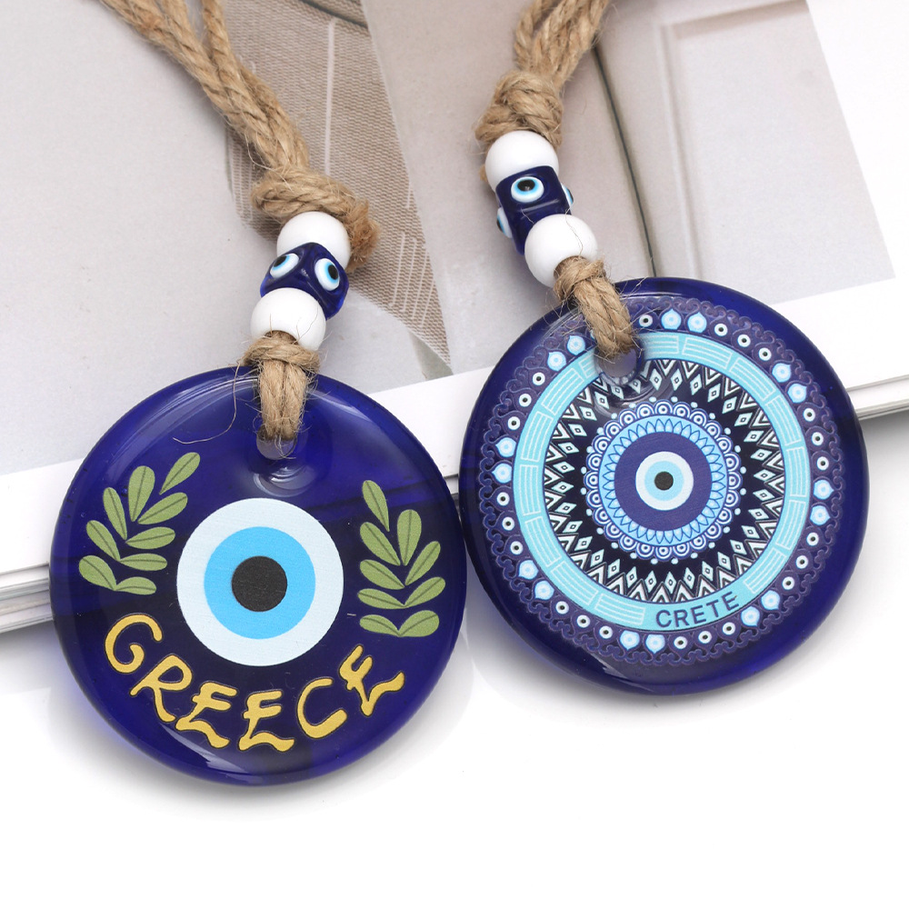 138g Weight Bag Pendant, Keychain Classification 1 Piece Quantity Holiday, Daily Occasion Glass Material Devil's Eye Pattern Unisex Gender Retro, Classic Style Style Retro Classic Style Devil's Eye Glass Unisex Bag Pendant Keychain 17