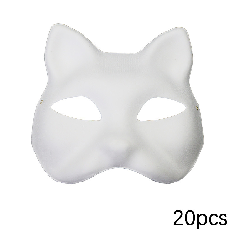 Amazon Pulp Cat Face Máscara DIY Máscara de graffiti en blanco Jardín de infantes Pintura hecha a mano cos accesorios de baile