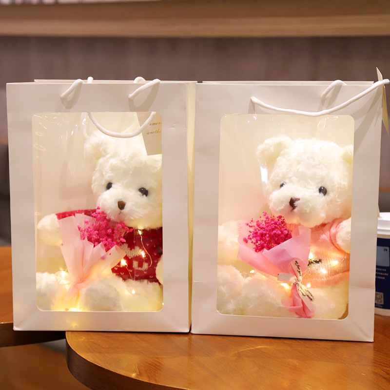 Wholesale Teddy Bear Doll Little Bear Doll Push Ring Plush Toy Children's Birthday Event Gift