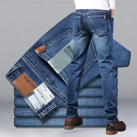 Guangzhou Xintang Classy Casual Trendy Brand Jeans Men's Spring and Autum Thick Straight Loose Men's Stretch Pants