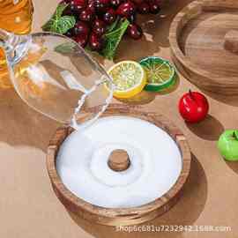 木质沾盐器果汁鸡尾酒调味盒盐边盘木质沾盐调味板香料容器