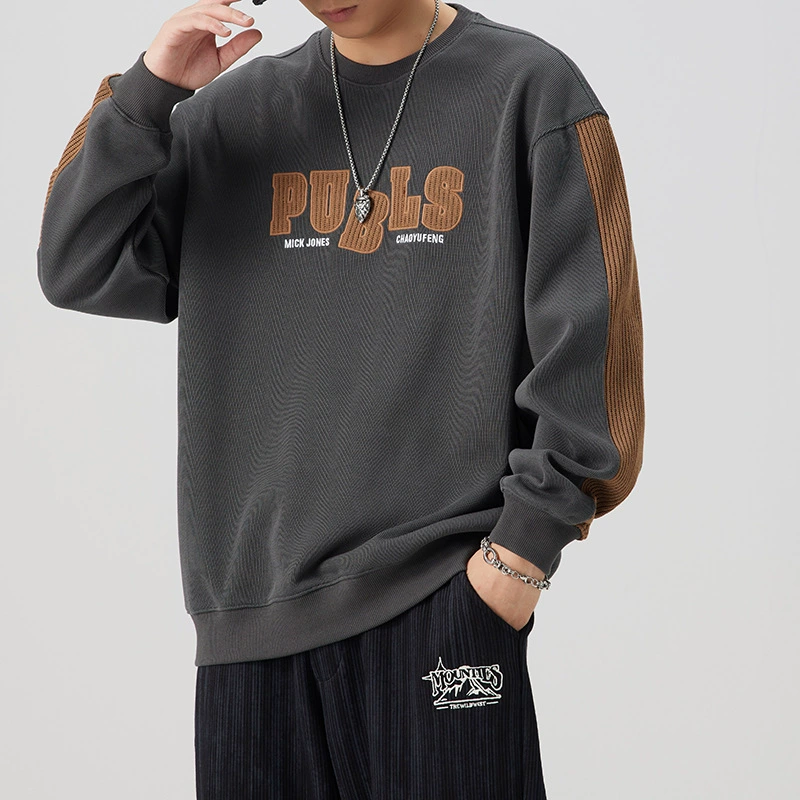 Новая мужская толстовка осень 2024, свободный крой, большие размеры, модный спортивный топ с длинным рукавом для весны и осени, стильная повседневная куртка